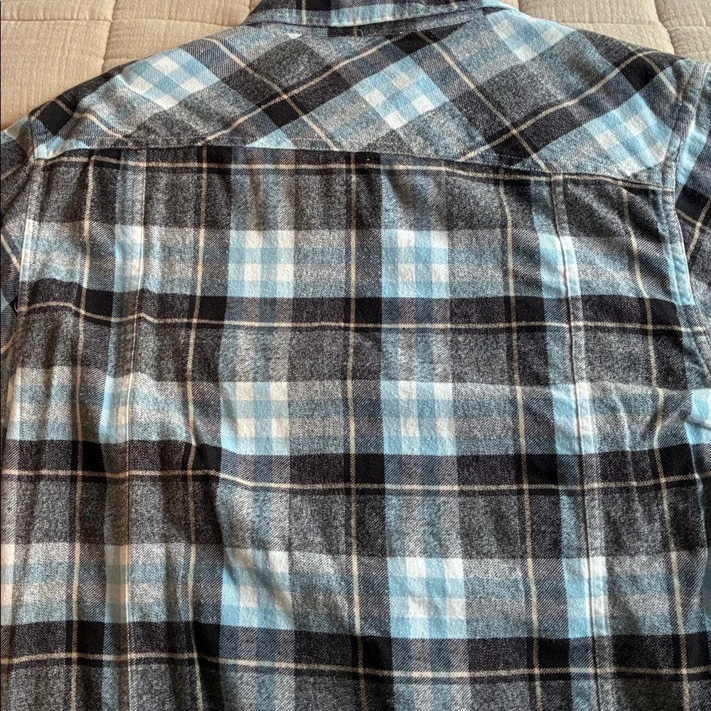 Billabong Men's Plaid Button-Down Shirt - Gray, Light Blue - Picture 5 of 6